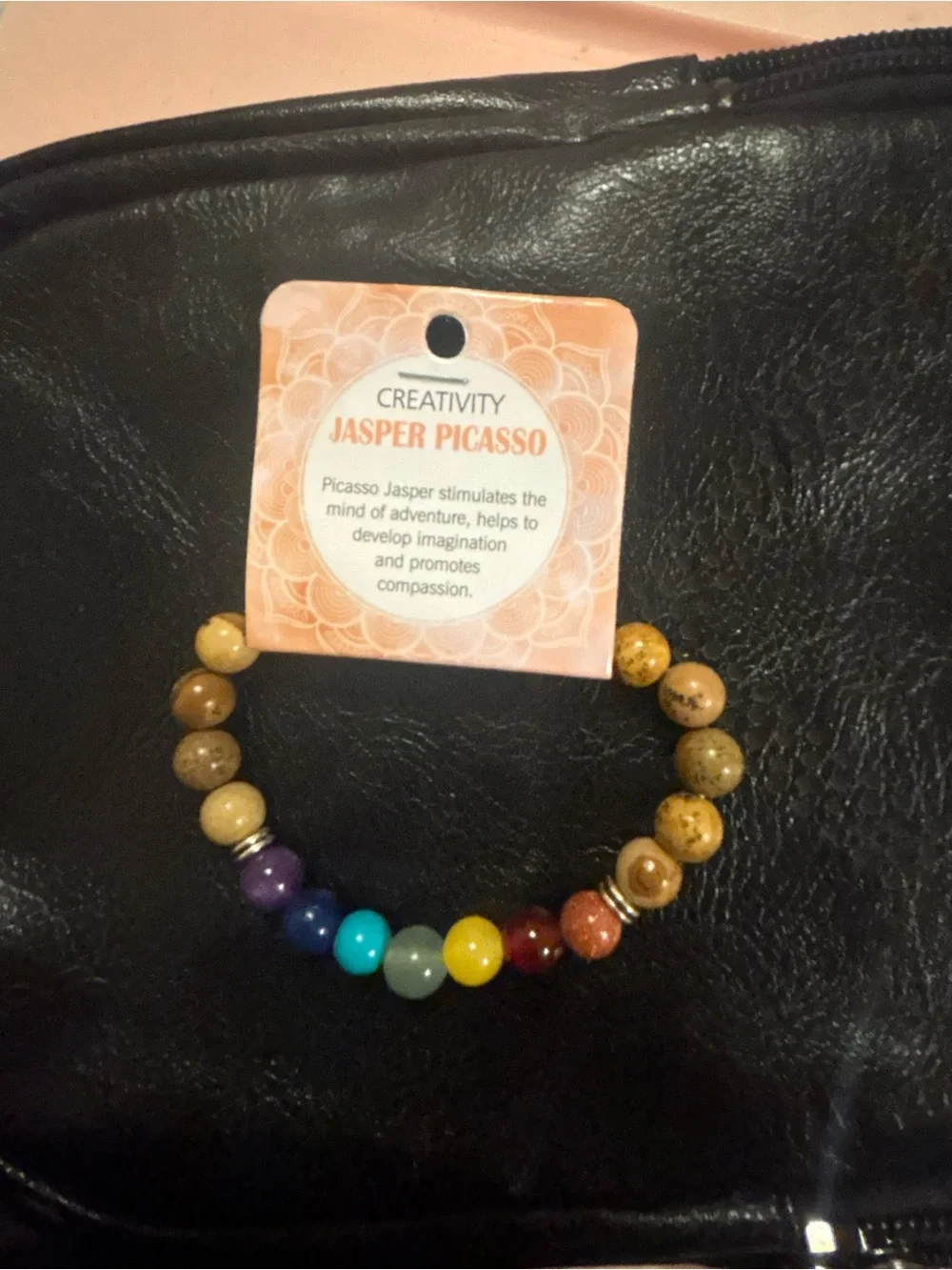 Jasper Picasso Beaded Chakra Stretch Bracelet - Multicolor